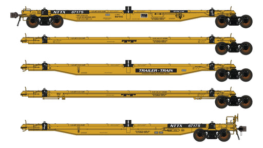 Class One Model Works FC00707 BSF50C COFC 5 Unit Spine Car - NTTX TrailerTrain Aged Paint