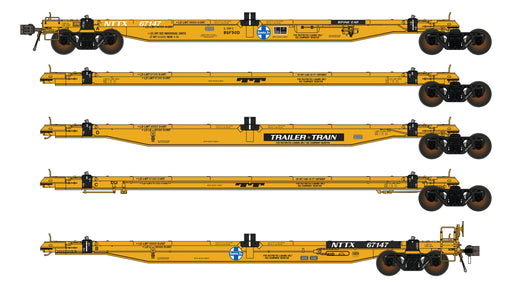 Class One Model Works FC00721 BSF50D COFC 5 Unit Spine Car - NTTX As-Delivered TrailerTrain - ATSF Logo