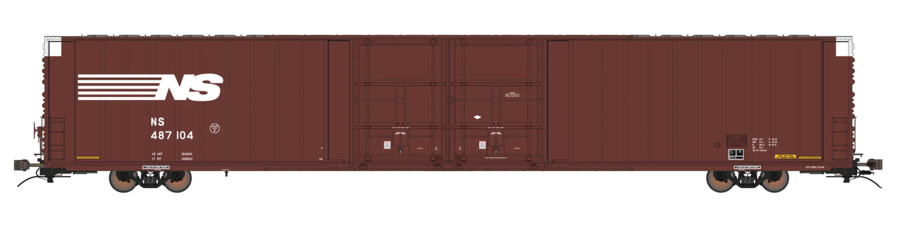 Class One Model Works HO Scale Thrall 86' 4 Door Boxcar Norfolk Southern NS