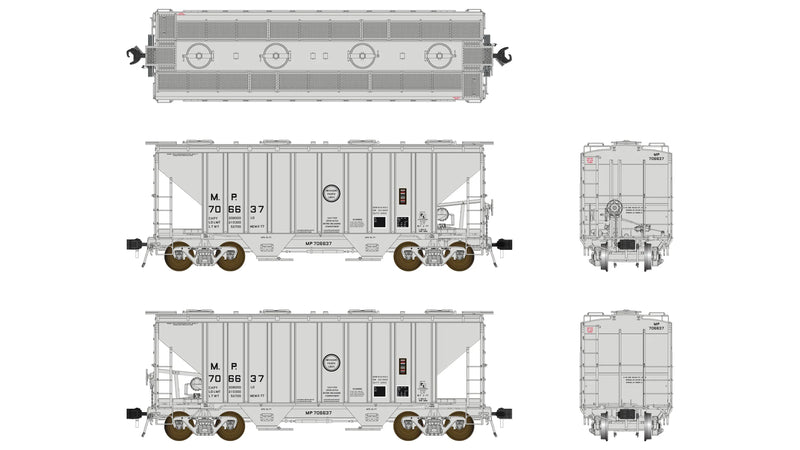Class One Model Works PS 3000CD Two-Bay Hopper Missouri Pacific MP