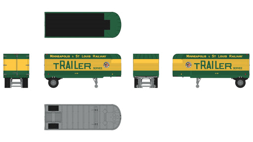 Class One Model Works TR00104 Fruehauf 26' Trailer - The Minneapolis and St. Louis Railway