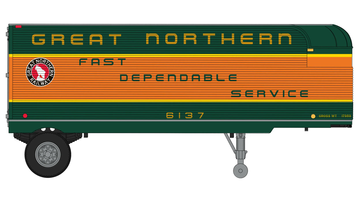 Class One Model Works TR00105 Fruehauf 26' Trailer - Great Northern Railway