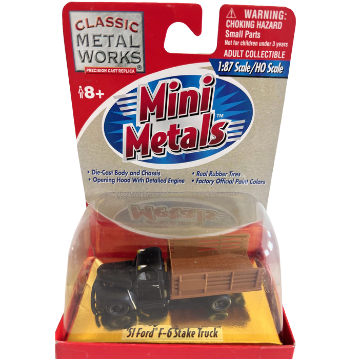 Classic Metal Works 30124 HO Scale 1951 Ford F-6 Stake Truck - Black