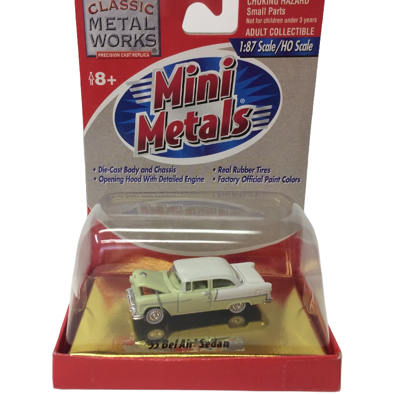 Classic Metal Works 30127 HO Scale 1955 Chevy Bel Air Sedan - Harvest Gold/Cream