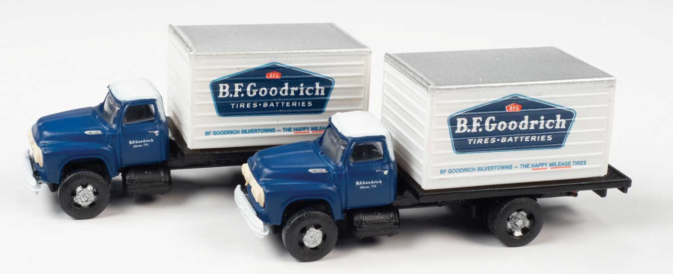 Classic Metal Works 50441 N Scale 1954 Ford Refrigerated Box Truck BF Goodrich 2 Pack