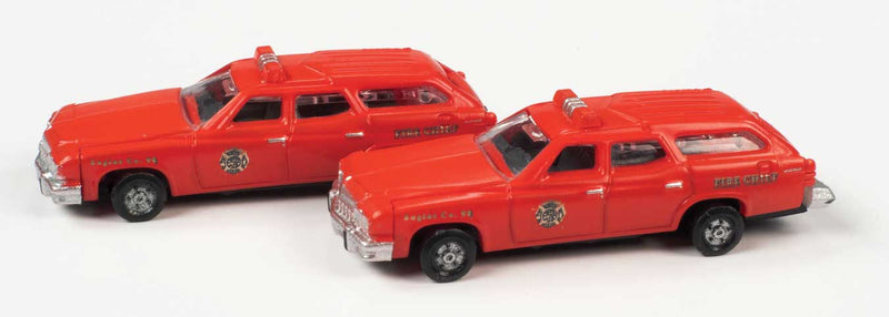 Classic Metal Works 50445 N Scale 1974 Buick Estate Wagon Fire Chief 2 Pack
