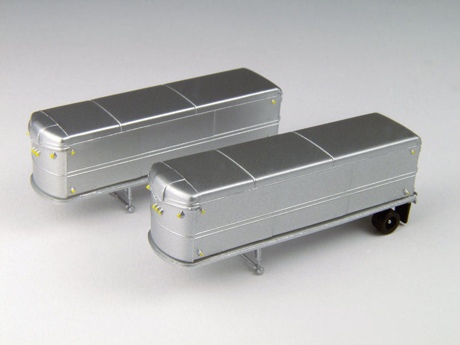 Classic Metal Works 51167 N Scale 32' AeroVan Trailers Silver Unlettered 2 Pack