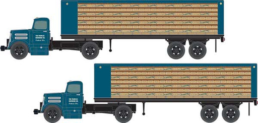 Classic Metal Works 51198 N Scale White WC22 Tractor with Flatbed Trailers People's Beer 2 Pack