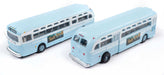 Classic Metal Works 52000 N Scale GMC TD 3610 Transit Bus New Jersey 2 Pack (State Fair Ad)