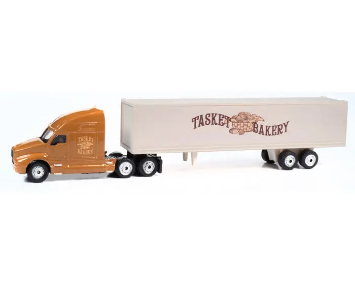 Classic Metal Works TC107 HO Scale (1:87) 2000s Semi Tractor Trailer Set - Tasket Bakery