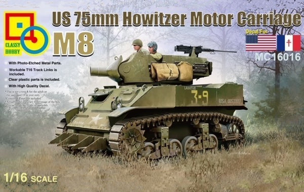 Classy Hobby MC16016 1/16 US 75mm Howitzer Motor Carriage M8 Model Kit