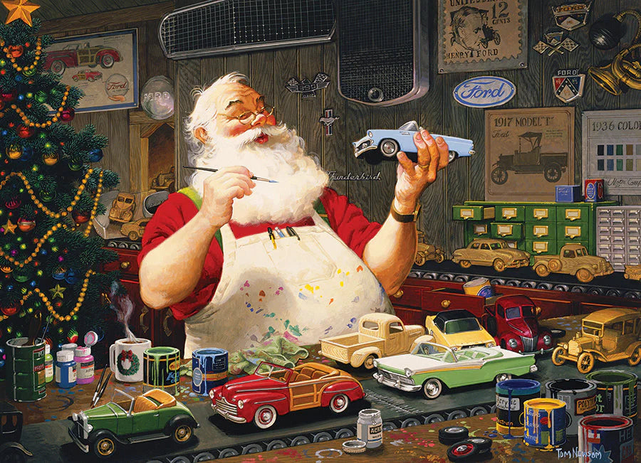 Cobble Hill 40224 Santa Painting Cars Puzzle 1000 Piece Puzzle
