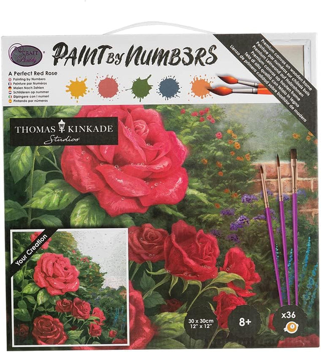 Cobble Hill 60353 Perfect Red Rose Paint by Number (12"x12")