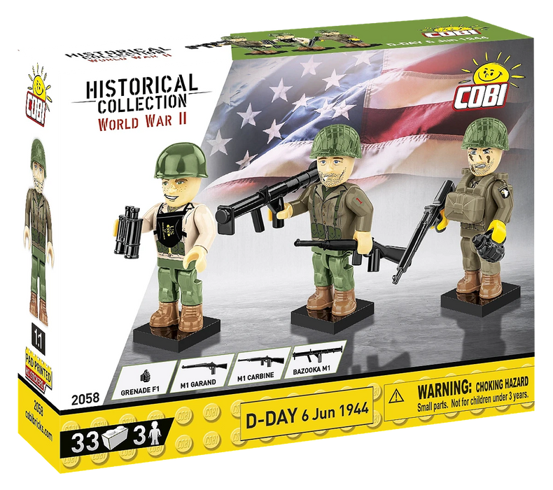 COBI 2058 Historical Collection WWII US Army D-Day 1944 (33 Pieces)