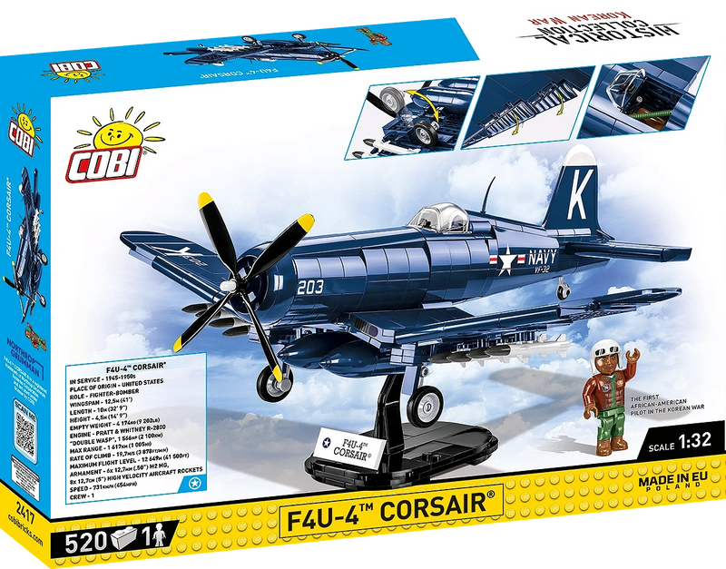COBI 2417 Historical Collection Korean War F4-U-4 CORSAIR Airplane (520 Pieces)