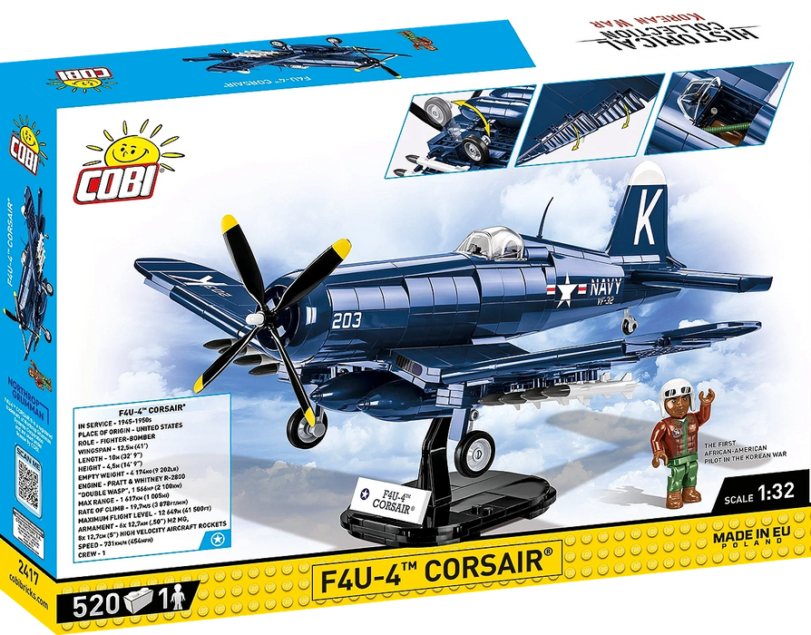 COBI 2417 Historical Collection Korean War F4-U-4 CORSAIR Airplane (520 Pieces)