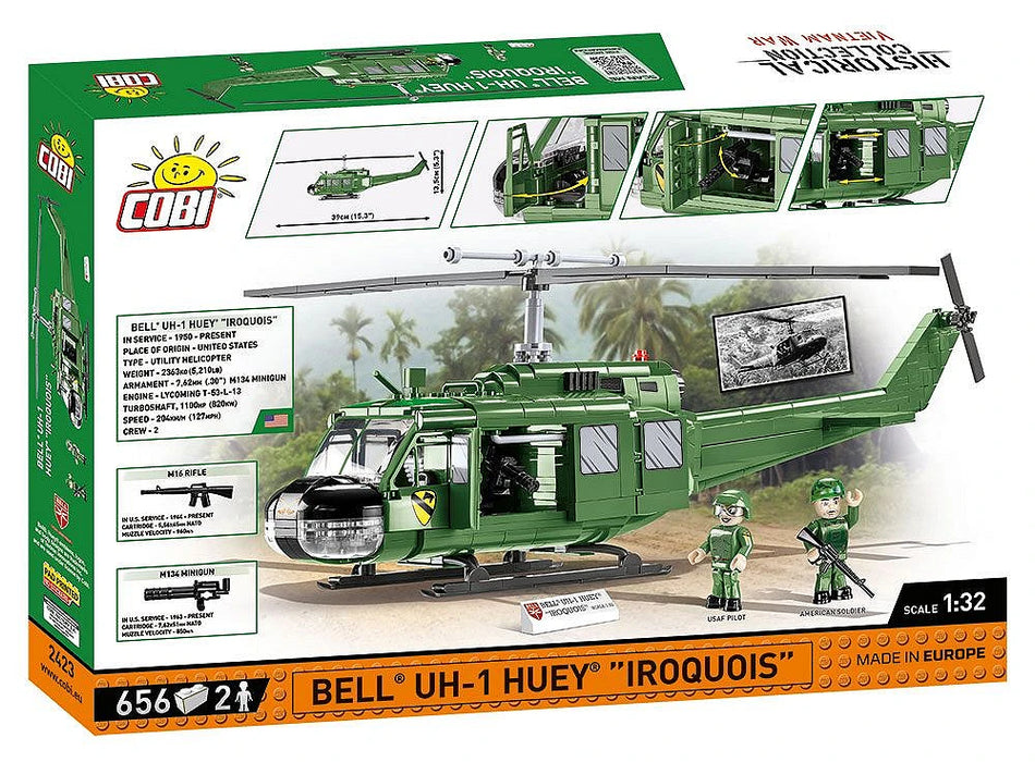COBI 2423 Historical Collection Vietnam War Bell Uh-1 Huey Helicopter (656 Pieces)