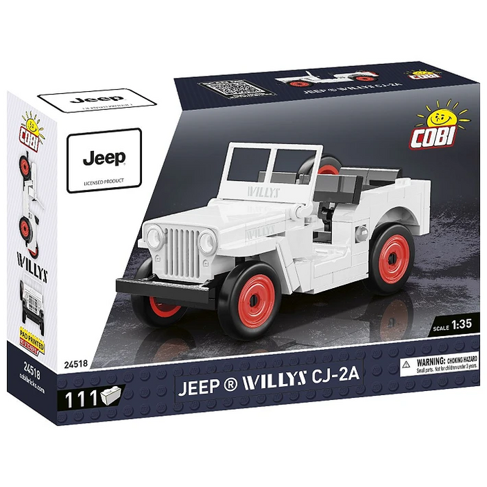 COBI 24518 1/35  Jeep Willys CJ-2A Block Model (WHITE) (111 Pieces)