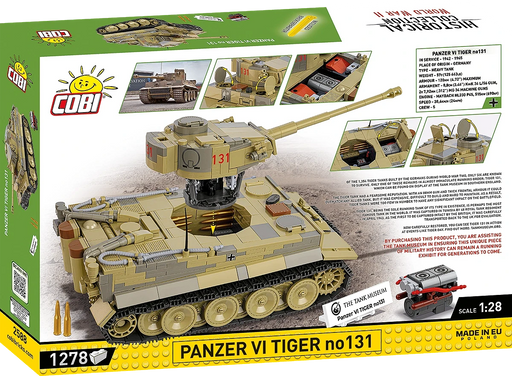 COBI 2588 1/28 Historical Collection WWII Pzkpfw Vi Tiger 131 (854 Pieces)