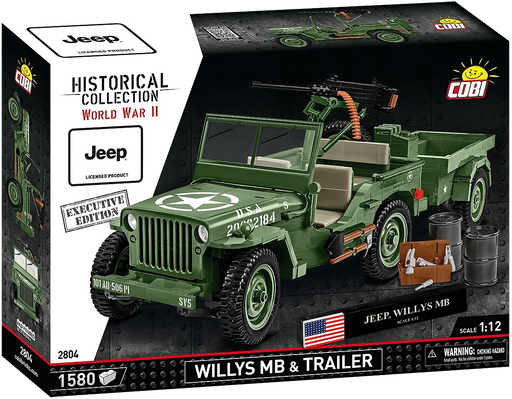 COBI 2804 1/12 Jeep Willys MB Executive Edition Block Model (1580 Pieces)