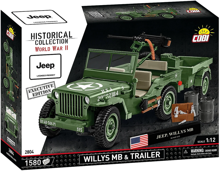 COBI 2804 1/12 Jeep Willys MB Executive Edition Block Model (1580 Pieces)