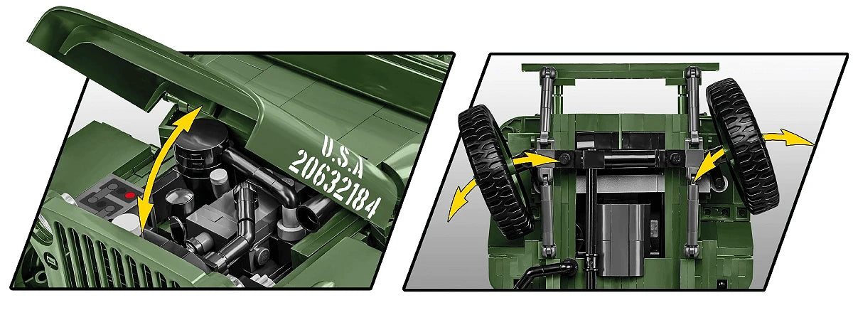 COBI 2804 1/12 Jeep Willys MB Executive Edition Block Model (1580 Pieces)