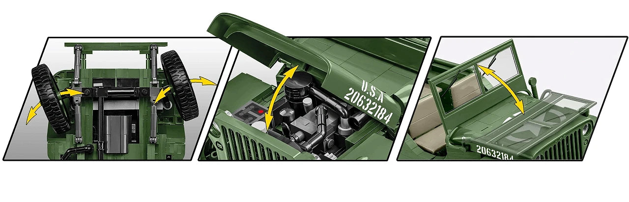 COBI 2805 1/12 Jeep Willys MB Block Model (1207 Pieces)