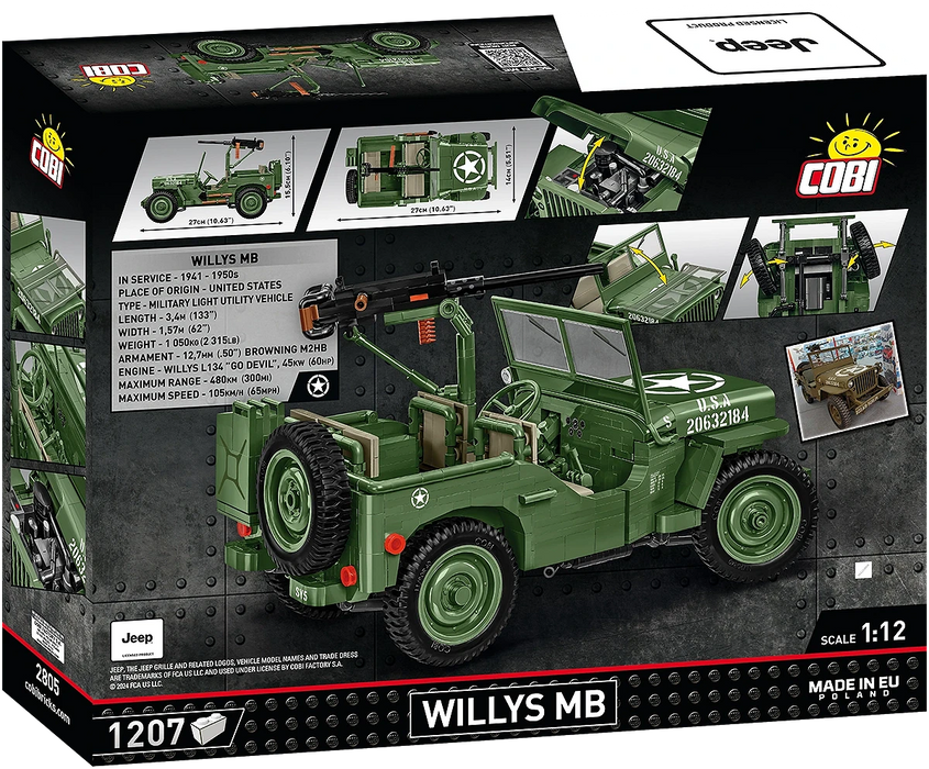 COBI 2805 1/12 Jeep Willys MB Block Model (1207 Pieces)