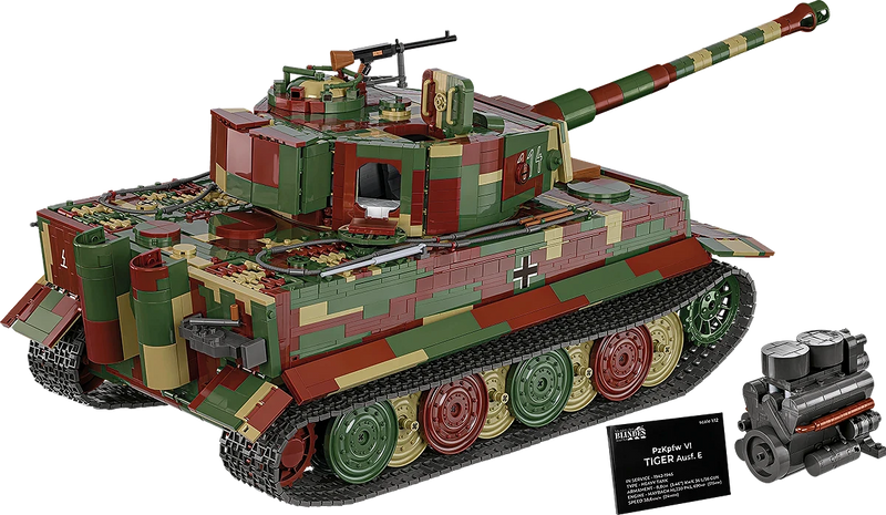 COBI 2807 1/12 Executive Edition PzKpfw VI "Tiger" Ausf. E Panzer 2-In-1 Tank Model (8,000 Pieces)