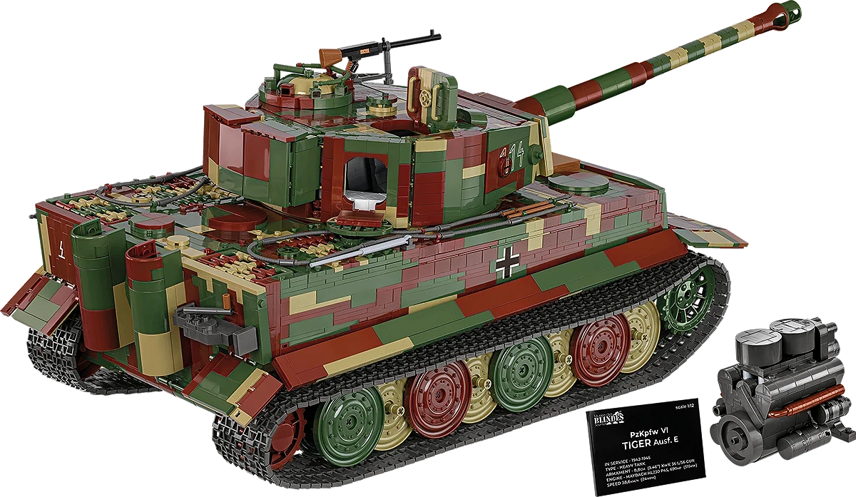 COBI 2807 1/12 Executive Edition PzKpfw VI "Tiger" Ausf. E Panzer 2-In-1 Tank Model (8,000 Pieces)