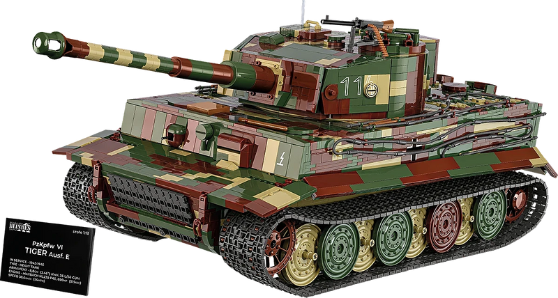 COBI 2807 1/12 Executive Edition PzKpfw VI "Tiger" Ausf. E Panzer 2-In-1 Tank Model (8,000 Pieces)