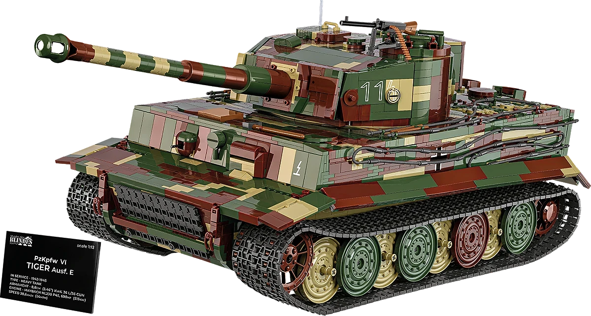 COBI 2807 1/12 Executive Edition PzKpfw VI "Tiger" Ausf. E Panzer 2-In-1 Tank Model (8,000 Pieces)