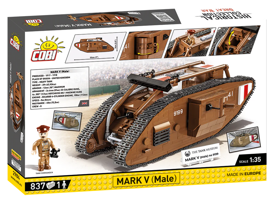 COBI 2984 Great War Heavy Tank MKV Block Model (835 Pieces)
