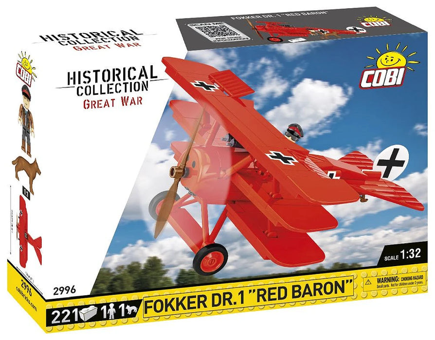 COBI 2996 Historical Collection Great War Fokker Dr1 Red Baron (221 Pieces)