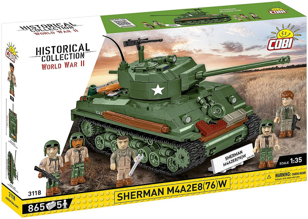 COBI 3118 Sherman M4A2E8(76)W 1/35 Block Model (865 Pieces)