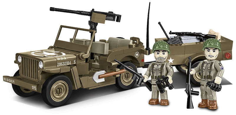 COBI 3132 1/35 Historical Collection WWII Willys MB & Trailer Block Model (200 Pieces)
