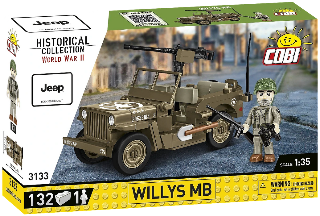 COBI 3133 1/35 Historical Collection WWII Willys MB (132 Pieces)