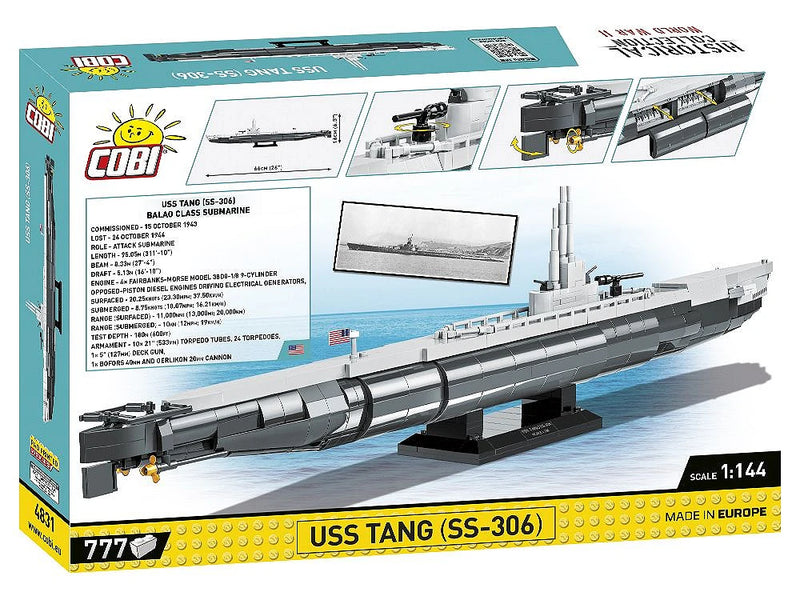COBI 4831 1/144 Historical Collection WWII USS Tang SS-306 Block Model (777 Pieces)