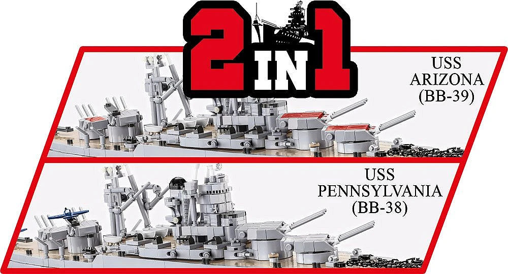COBI 4842 1/300 WWII Pennsylvania Class Battleship 2-in-1 "Executive Edition" Brick Model