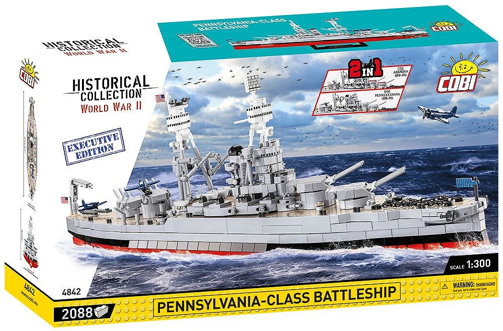 COBI 4842 1/300 WWII Pennsylvania Class Battleship 2-in-1 "Executive Edition" Brick Model