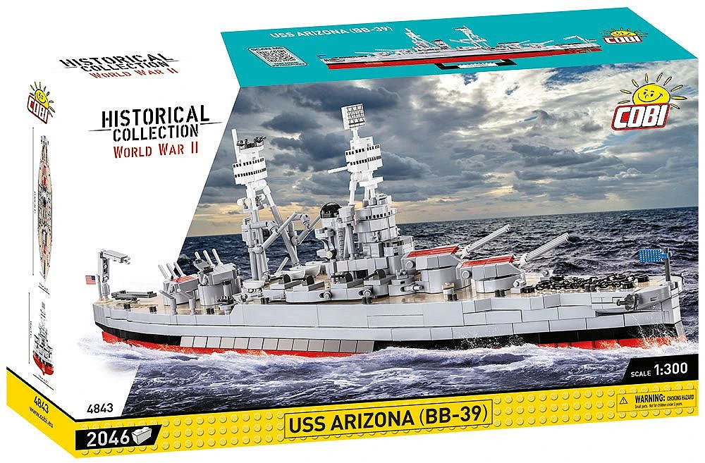 COBI 4843 1/300 Historical Collection WWII USS Arizona BB-39 Block Model