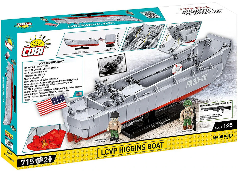 COBI 4849 1/35 LCVP Higgins Boat Block Model (715 Pieces)