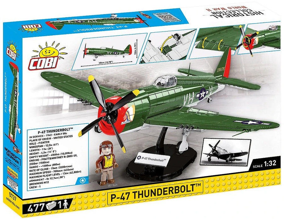 COBI 5737 1/32 Historical Collection WWII P-47 Thunderbolt Fighter Jet Set