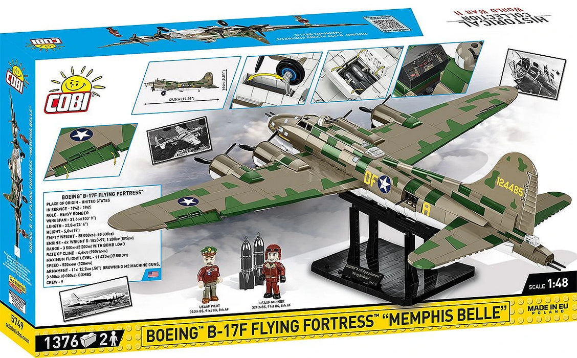 COBI 5749 Historical Collection WWII B-17 Memphis Belle Block Model (1,376 Pieces)