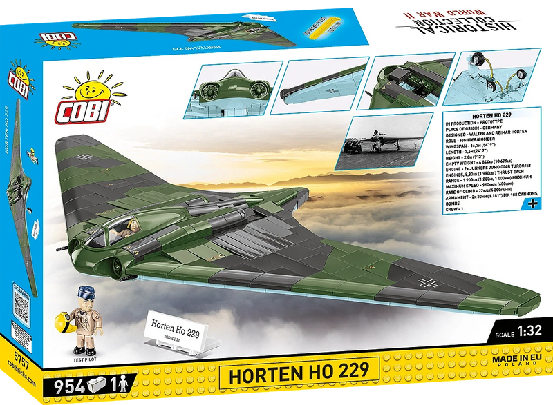 COBI 5757 1/32 Horten Ho 229 Block Model (954 Pieces)