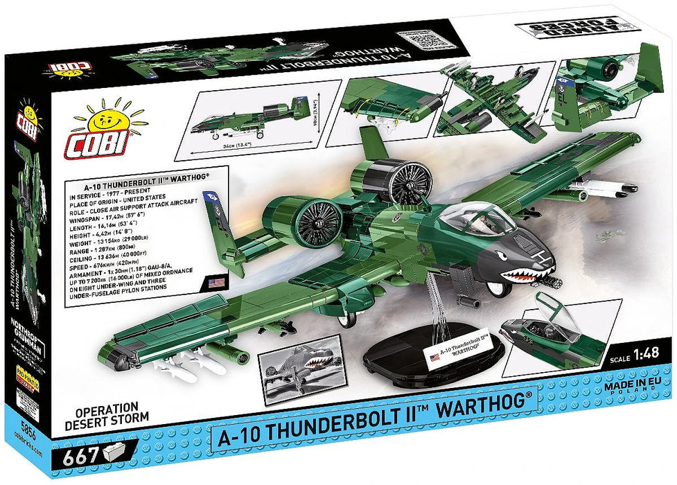 COBI 5856 1/48 A-10 Thunderbolt II Warthog Attack Aircraft Set (667 Pieces)