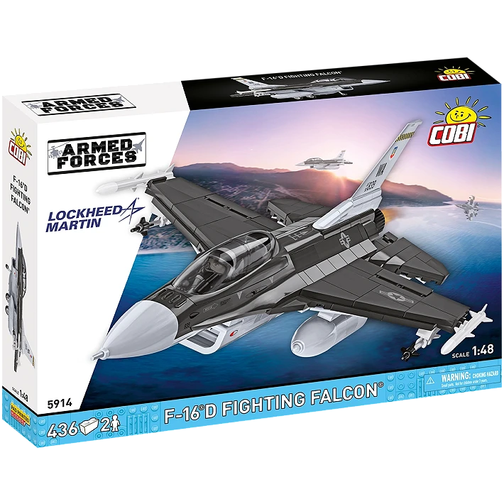 COBI 5914 1/48 Armed Forces Lockheed Martin F-16D Fighting Falcon Model Set (436 Pieces)