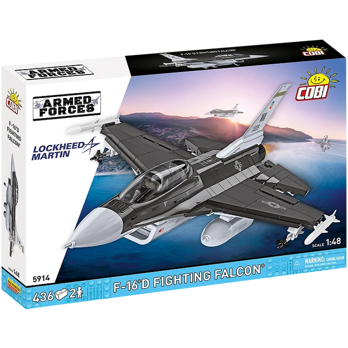 COBI 5914 1/48 Armed Forces Lockheed Martin F-16D Fighting Falcon Model Set (436 Pieces)