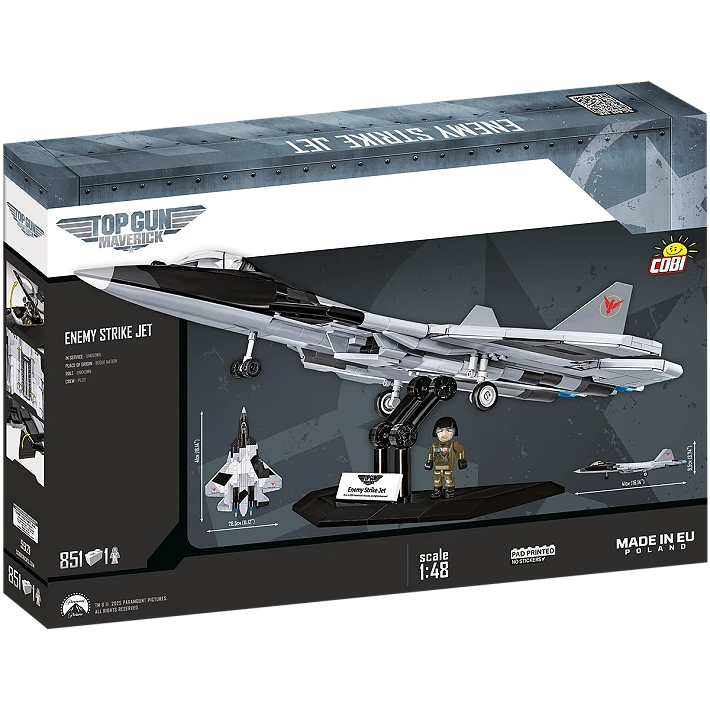 COBI 5921 1/48 Top Gun Maverick Enemy Strike Jet Model Set (851 Pieces)