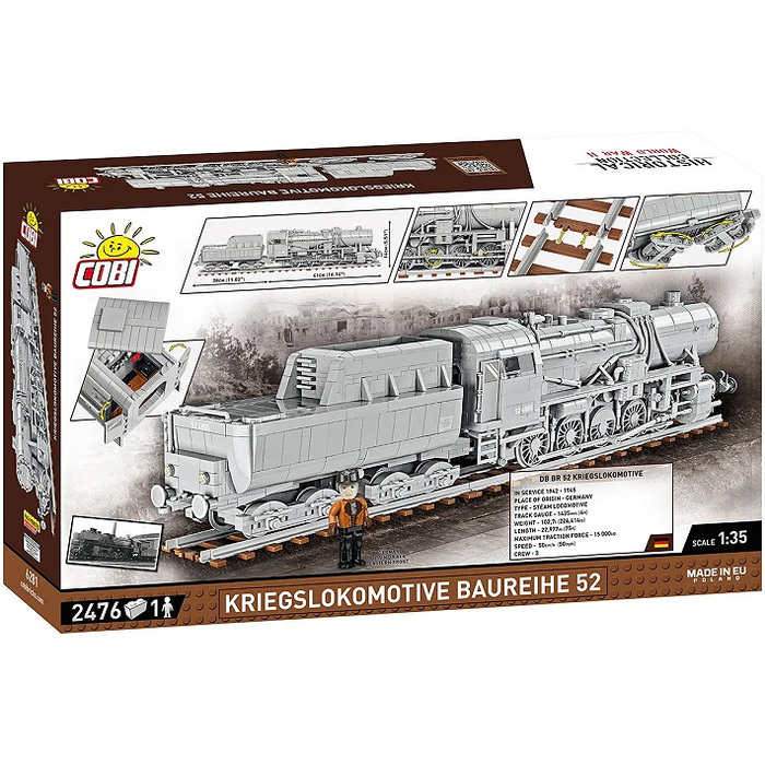 COBI 6281 1/35 Kriegslokomotive Baureihe 52 Steam Locomotive (2400+ Pieces)